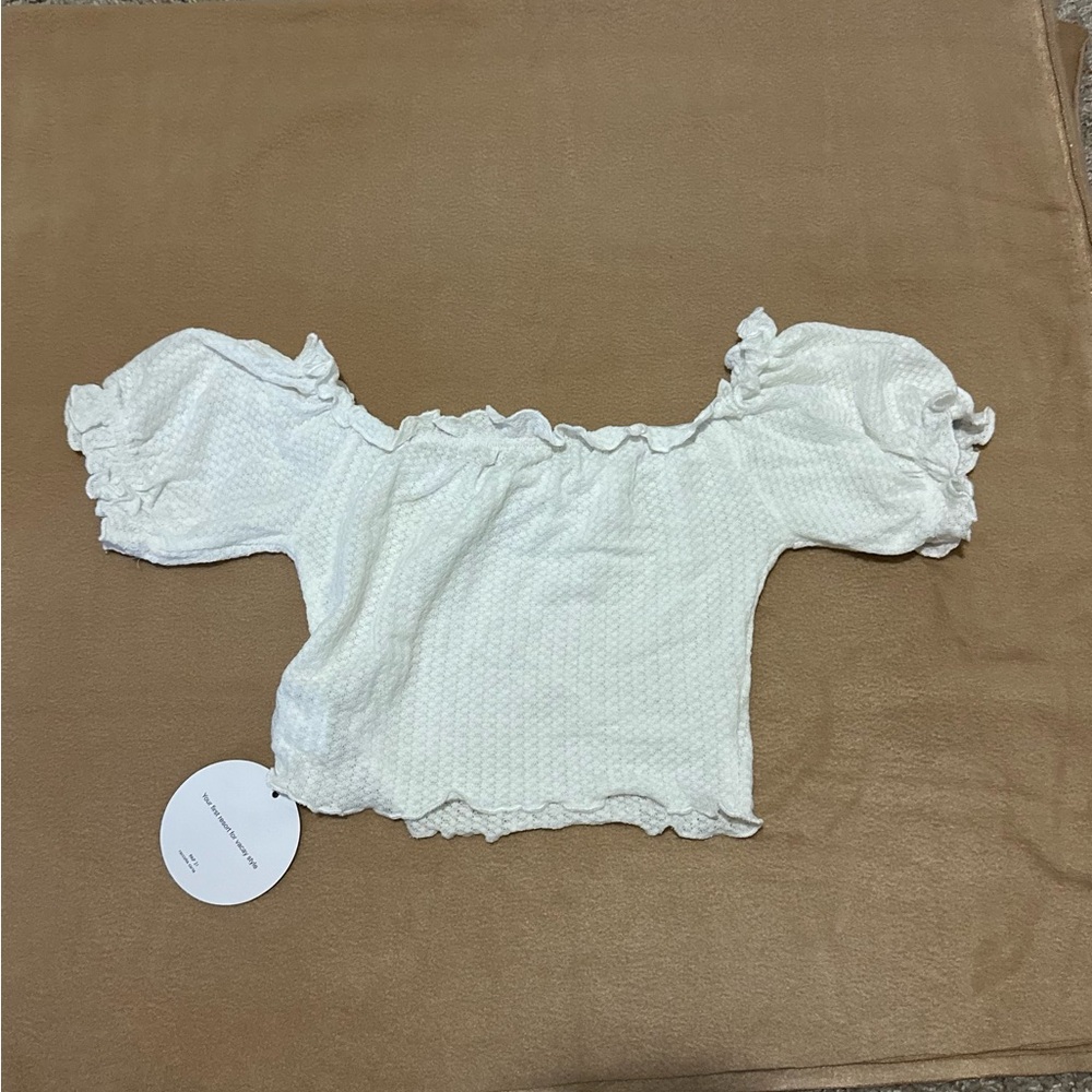 White Ruffled Off-Shoulder Top